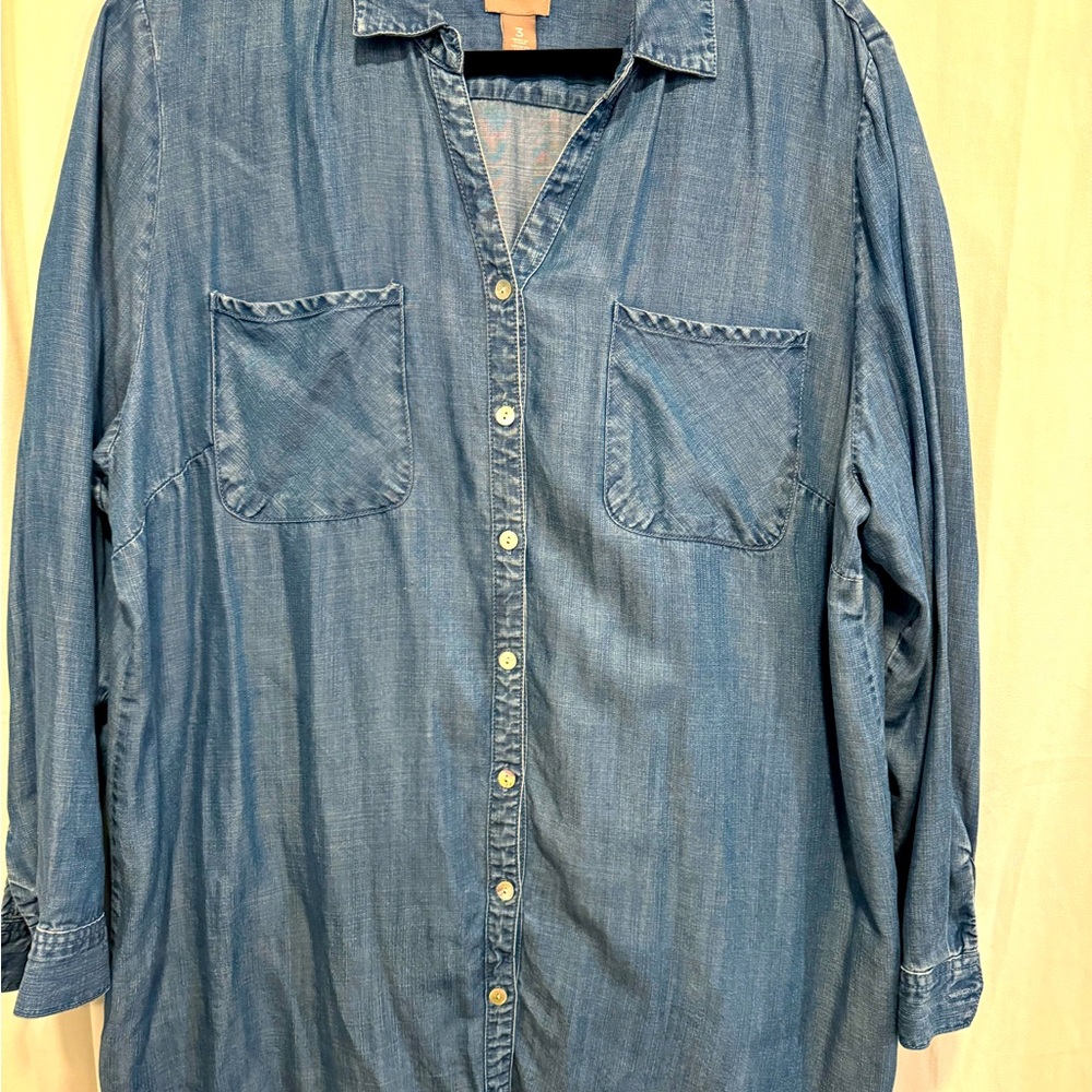 Chico’s Denim Button Down Top